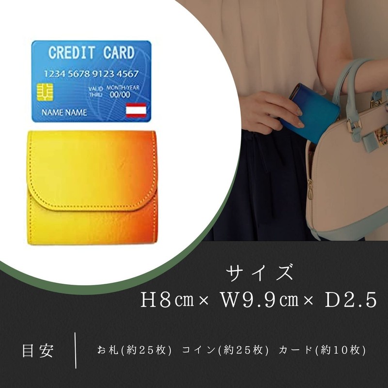 Corocul Mini Wallet, Genuine Leather, Ombre Dye, Doesn’t Fold Bills