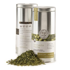 Golden Moon Tea Organic Genmaicha Matcha Green Tea - Loose Leaf, Non GMO - Travel Tin (42 Servings)