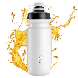 Gym Water Bottle - Cycling Squeeze Flask - 18 Oz Leakproof Portable Kettle for Camping Travel Running Sports Workout Beach Cycling School Climbing Hiking