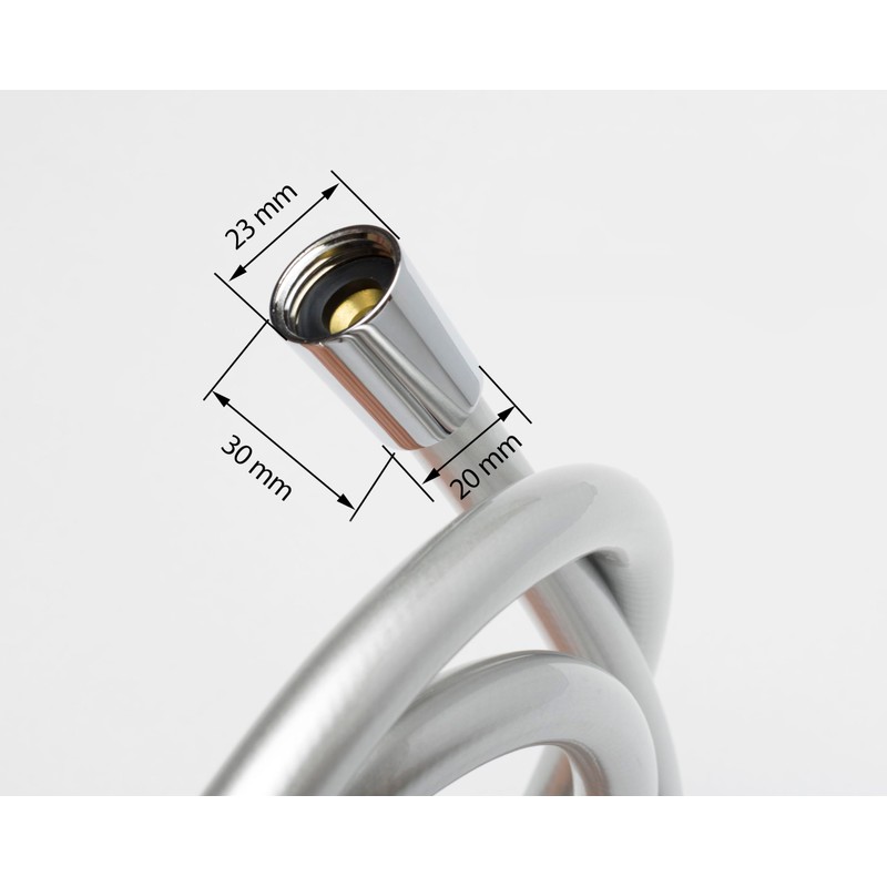 Yossee Duschschlauch 2 Meter PVC Glatter Brauseschlauch mit verdrehsicheren Messinganschlüssen,