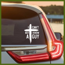 MYMKO I Can't but I Know A Guy Decal, Cross Car Window Decals, 6 Inches UV DTF Tranfer Car Stickers, Faith Weatherproof Car Truck Window Bumper Sticker, Religious Car Decals for Jesus Lovers
