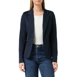 ICHI IHKATE BL Women's Blazer, Short Stretch Jacket, One-Button, with Lapel Collar, Total Eclipse (14044)