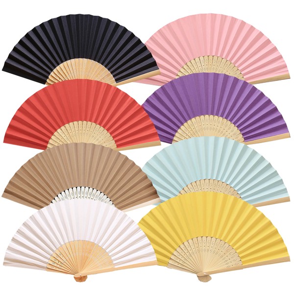 Lomodo Decorative Folding Fans Handheld Bamboo Folding Fan Paper Folded