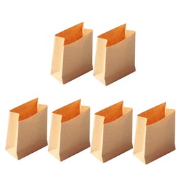 SAFIGLE 6pcs Dollhouse Paper Bag Decked Accessories Kraft Paper Bags Miniature Kits Small Paper Bag Miniature Paper Bags Kraft Mini Treat Bags Wrapping Bag Decor Paper Packing Bag Model