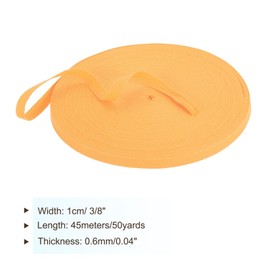 PATIKIL Cotton Twill Tape 10mm(3/8 Inch) 50 Yards Cotton Ribbon Bias Binding Tape Herringbone Webbing Trim for Sewing Gift Wrapping Craft DIY Ginger Yellow - 45m