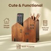 DAWASAPAT Wooden House Remote Control Holder/Remote Caddy & Desktop Organizer