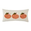 Mud Pie Lumbar Velvet Pumpkin Pillow, 10" x 21", White