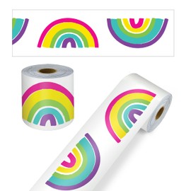 Carson Dellosa Kind Vibes 65Ft of Rainbow Bulletin Board Borders, 1 Roll of Boho Trim for Rolling Whiteboard, Cork and Posterboard, Party, Spring Decorations, and Classroom Decor