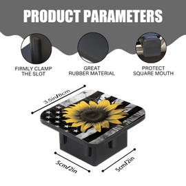 Hitch Cover Fits for 2-Inch Hitch,Sunflower Against A Grunge - Style American Flag Rubber Trailer Hitch Cover Tube Plug Insert,Car Exterior Accessories, Receiver Tube Hitch Plug