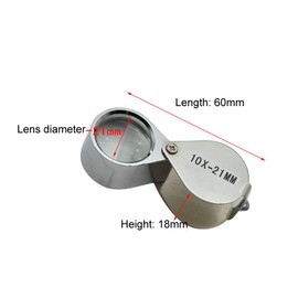 3 Pieces 10X / 20X / 30X Jeweler Loupe Glass Diamond Loupe Metal Round Body Jewelers Eye Loupe Magnifier Magnifying 21mm Lens Diameter Silver Color