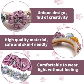 SJBAUTYO Pack of 3 Baby Headbands, Flower Elastic Hair Band, Soft Baby Girl Headbands, for Newborns Toddlers Hair Accessories