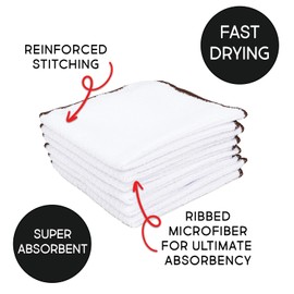 TRIO HOME® All Purpose Microfiber Cloth Set, Ultra Absorbent Car Washing Cloth Reusable and Washable, lint Free Towels for Kitchen, Bathroom, Cars, Window, Cleaning, dusting - 12"x12" (48, White)