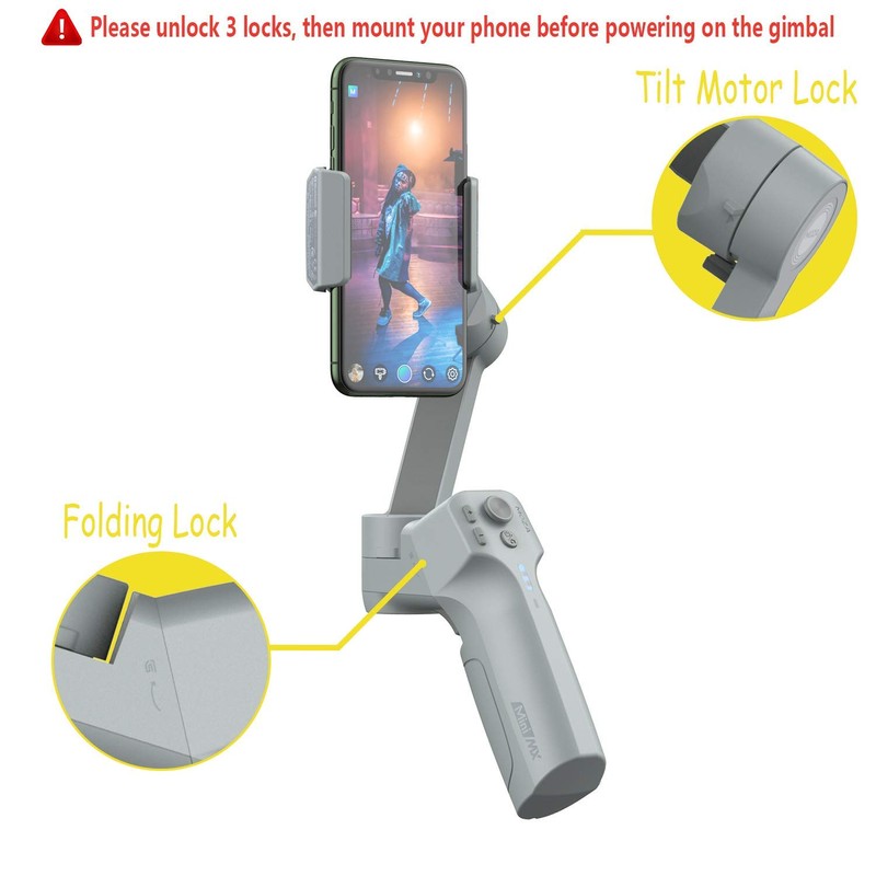 Moza Mini MX Gimbal Stabilizer for 3-Axis Smartphone, Real-time Video
