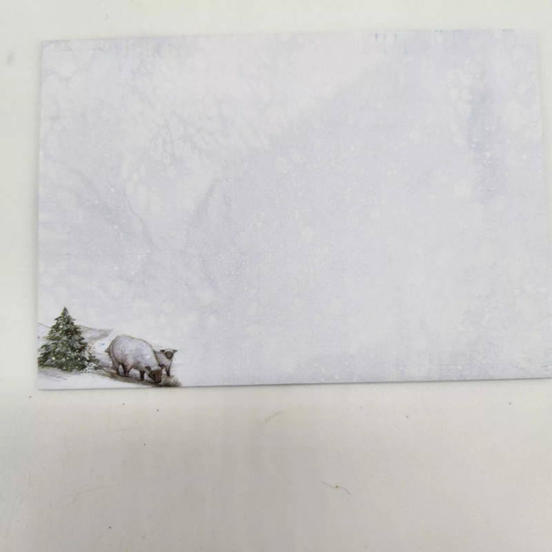 Lang One LANG Petite Linen Glitter Christmas Card & Stamp