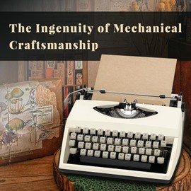 [Vintage Collectible] Classic Manual Typewriter (Artisan Refurbished) – Nostalgic Artistry/Mechanical Exploration for Kids/Traditional Keystroke Experience - White