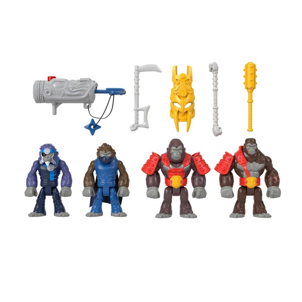 Fisher-Price Imaginext Preschool Toys Boss Level Army Pack 9-Piece Monkey & Gorilla Figure Set for Pretend Play Ages 3+ Years