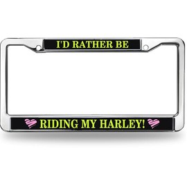 Motor Saying License Plate Frame Chrome US Flag Pride Easy Installation License Plate Frame Motor Car Lover License Plate Frame Loving Gift for Motor Lover