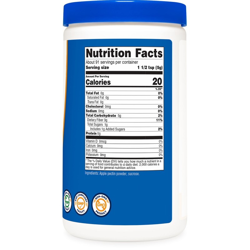 Nutricost Apple Pectin Powder Unflavored (1 Pound) - 5G Per