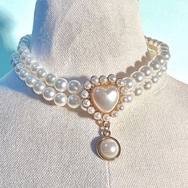 RayMinsino Dog Pearl Collar Jewelry with Sparkling Gemstone Pet Wedding Collar Pet cat and Puppy Costume Accessories