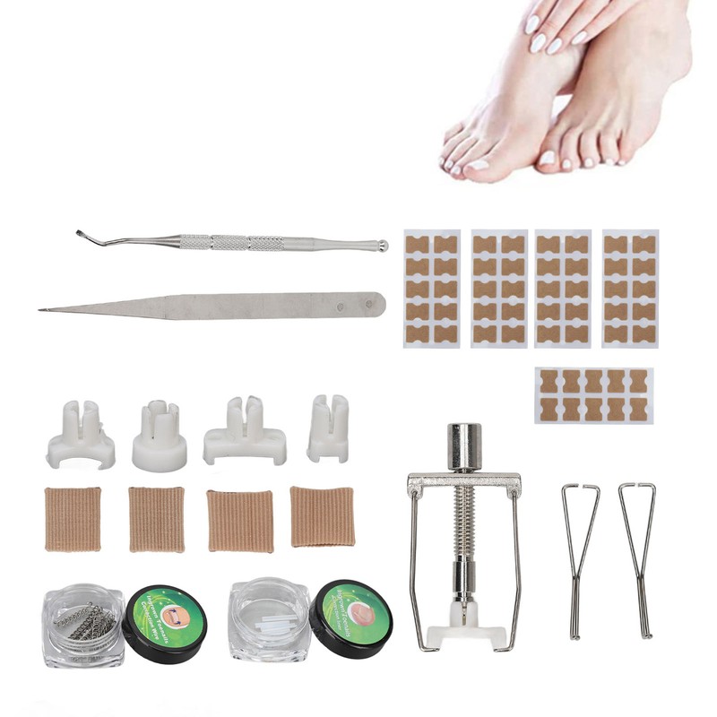 Ingrown Toenail Lifter Set Toenail Patch Sleeves Tweezers Stainless Steel