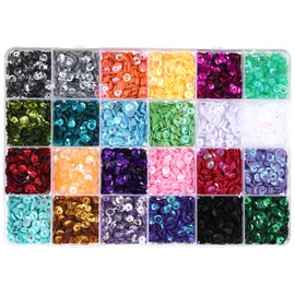 Giantree 5.5 mm Sequins for Crafts, 20000 Loose Sequins with Box, Loose Craft Sequins for DIY Crafts, Sewing, Decoration