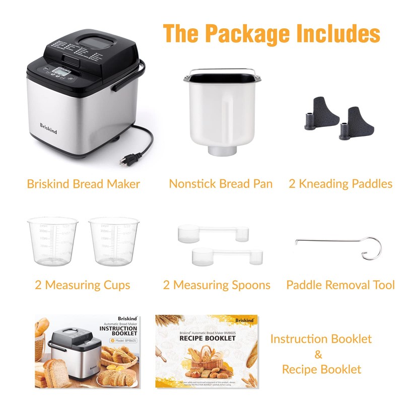 Briskind 19-in-1 Compact Bread Maker Machine, 1.5 lb / 1