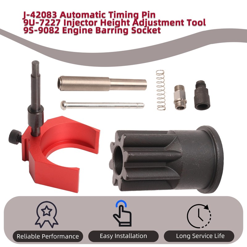 J-42083 Automatic Timing Pin+9U-7227 Injector Height Adjustment Tool+9S-9082 Engine Barring