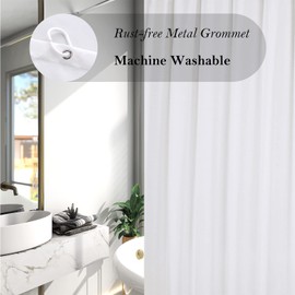 AooHome Fabric Shower Curtain, 36 Width x 72 Height Inch Stall Size Bathroom Curtain for Hotel, Waterproof, White