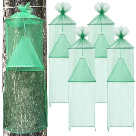 Qualirey 4 Pack Spotted Lanternfly Traps Lantern Fly Killer Mesh Tree Trap with Jute Rope and Nails Effective Way to Catch Lantern Flies and Nymphs (Green)