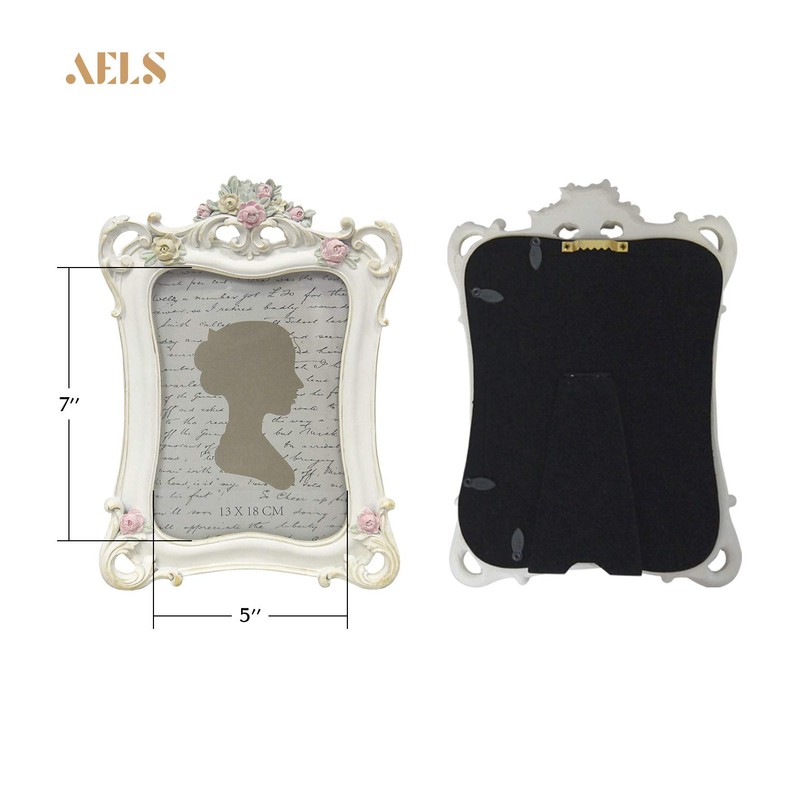 AELS 5x7 Inch Vintage Picture Frame, Elegant Antique Photo Frames