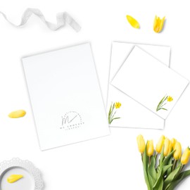 Me Loovely Yellow Daffodil Letter Writing Paper and Envelopes Sets A5 Size Letters Papers Stationery Supplies | Christmas Gifts (Multipack of 10 with Gift Envelope)