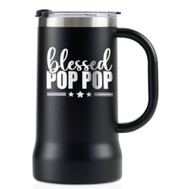 Onebttl Pop Pop Gifts, Funny Grandpa Gifts for Men, 24oz Stainless Steel Beer Mug, Perfect for Father's Day, Birthday & Christmas