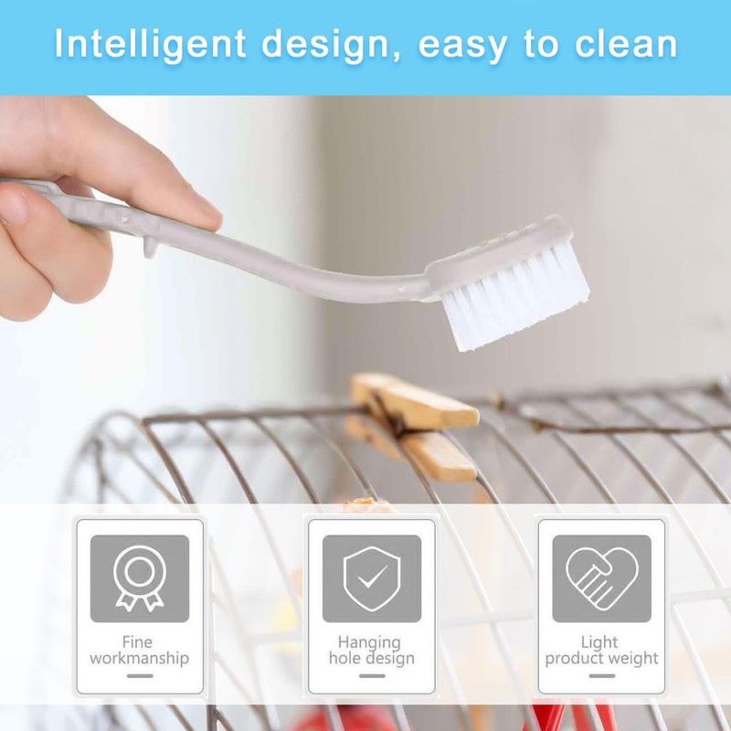 Bird Cage Cleaner Bird Cage Brush with Two Brush Heads