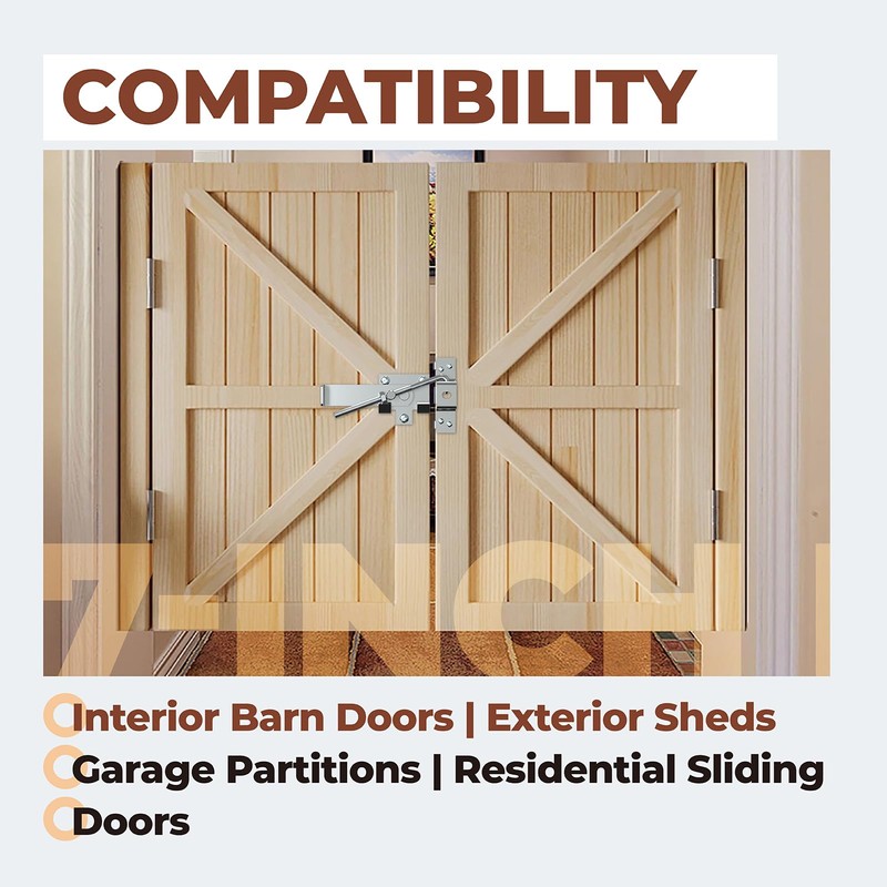 Xinafan Barn Door Jamb Latch, Zink-Plated Barn Sliding Door Hardware