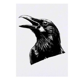'Crow Cawing' Temporary Tattoo - Water Resistant, Skin-Safe, Non-Toxic Transfer (TO00082561)