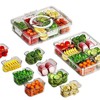 8 Compartment Transparent Plastic Snack Storage Container with Lids, Divided