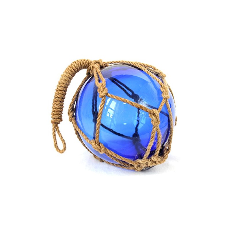 Fischer Ball - Glass & Cordage / Sisal - Blue
