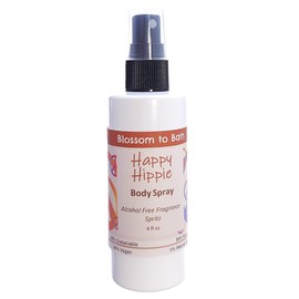 Blossom to Bath Happy Hippie Body Spray (4 Ounce) - Pure Essential Oil Fragrance - Energizes Skin with a Sweet Happy Herbal Scent