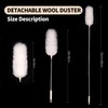 FeelfunFeather Extendable Lambswool Duster 29-110 Inch,Anti-Static Flexible Head, Stainless Steel