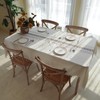Winknowl Rustic Tablecloth, Cotton Linen Fabric Wrinkle Free Table Cloths,