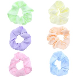Zac's Alter Ego Set of 6 Luxurious Assorted Satin Extra Large Hair Scrunchies/Hairbands/Ponytail Holders