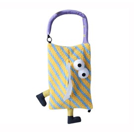 Clapoyis Hanging Tissue Case, Adorable Car Tissue Cover, Fabric (Yellow)