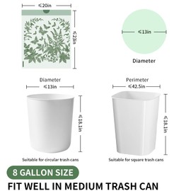 VOK 8 Gallon Trash Bags with Butterfly Printed & Sweet Wormwood Scent, Drawstring Medium Garbage Bags, Tear-Resistant & Fragrant Trash Can Liners, Trash Bags 8 Gallon for Home/Office, 75 Counts