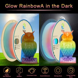 YOUSU PLA Filament Glow in The Dark Multicolor，Rainbow PLA Filament, Gradient 3D Printer Filament Color Change, 1kg(2.2lbs) Spool.
