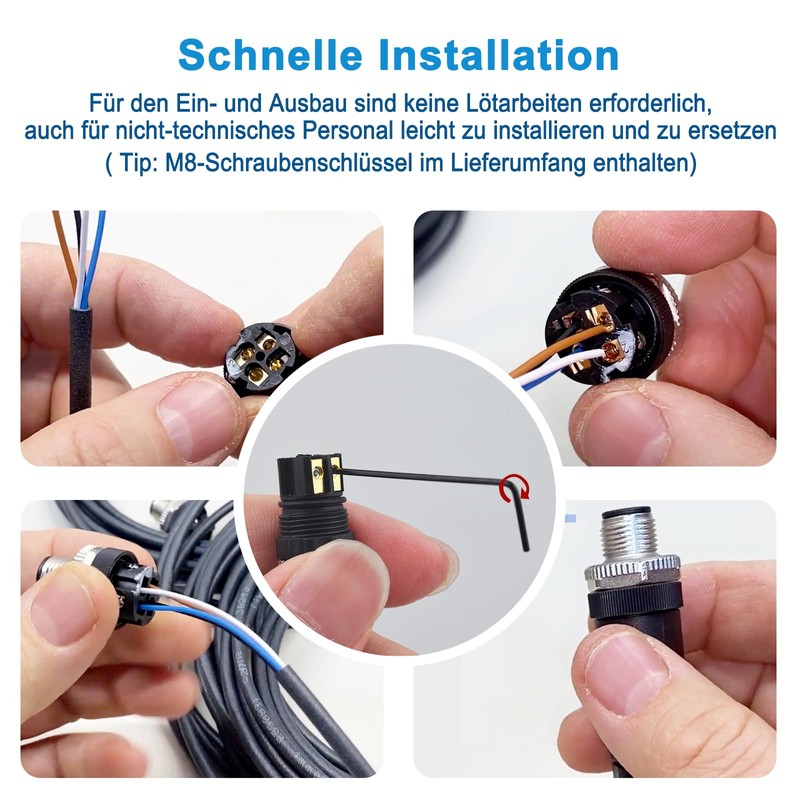 Lonlonty M8 4-Pin Female Plug, Aviation Plug Round Connector Plug