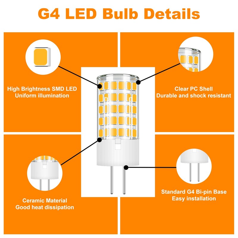 High Voltage 120V G4 LED Bulb Dimmable 5W 3000K Warm