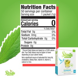 Stevita Stevia with Xylitol Supreme - 50 Packets - All-Natural Sweetener, No Calories - Non-GMO, Vegan, Kosher, Keto, Paleo, Gluten Free - 50 Servings