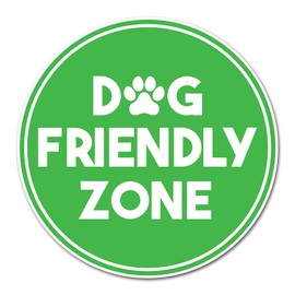 2 x 15cm Dog Friendly Zone Static Vinyl Stickers - Home Dogs Pet Animals Allowed Welcome Shop Sign Notice Business (Window Cling) #83051