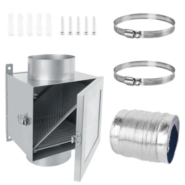 Dryer Duct Lint Trap, Indoor Dryer Vent Kit, Secondary Lint Trap for Electric Clothes Dryers with 4inch 8ft Dryer Vent Hose, 2 Clamps, 2 Stainless Steel Mesh, Dryer Lint Catcher for Dryer (Metal)
