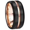 4mm 6mm 8mm 10mm Rose Gold Groove Black Matte Finish